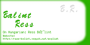 balint ress business card